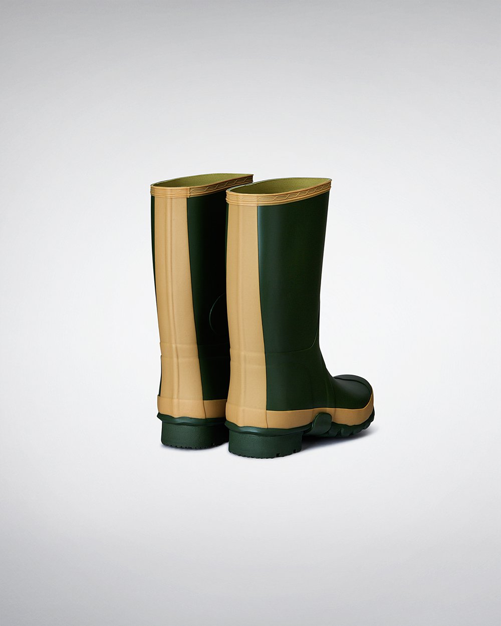 Mens Short Rain Boots - Hunter Gardener (65JQENKMP) - Green